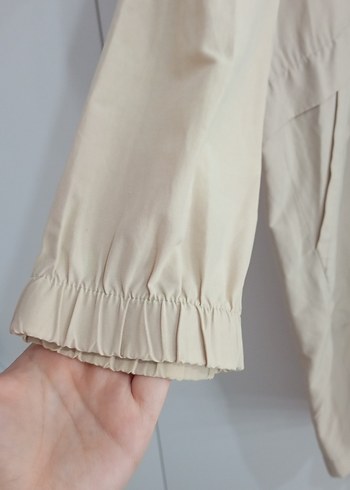 Bej Uzun Kadın Keten Ceket - Görsel 2