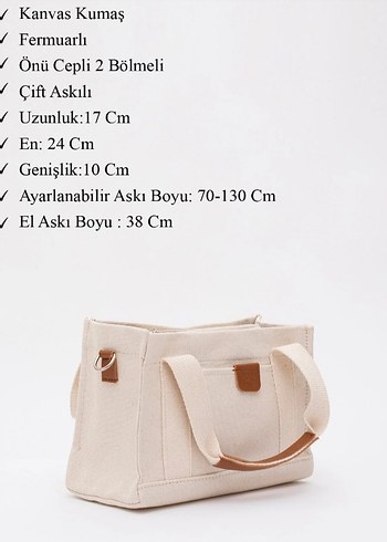 Bej Minimalist Kadın Omuz Çantası - Görsel 3