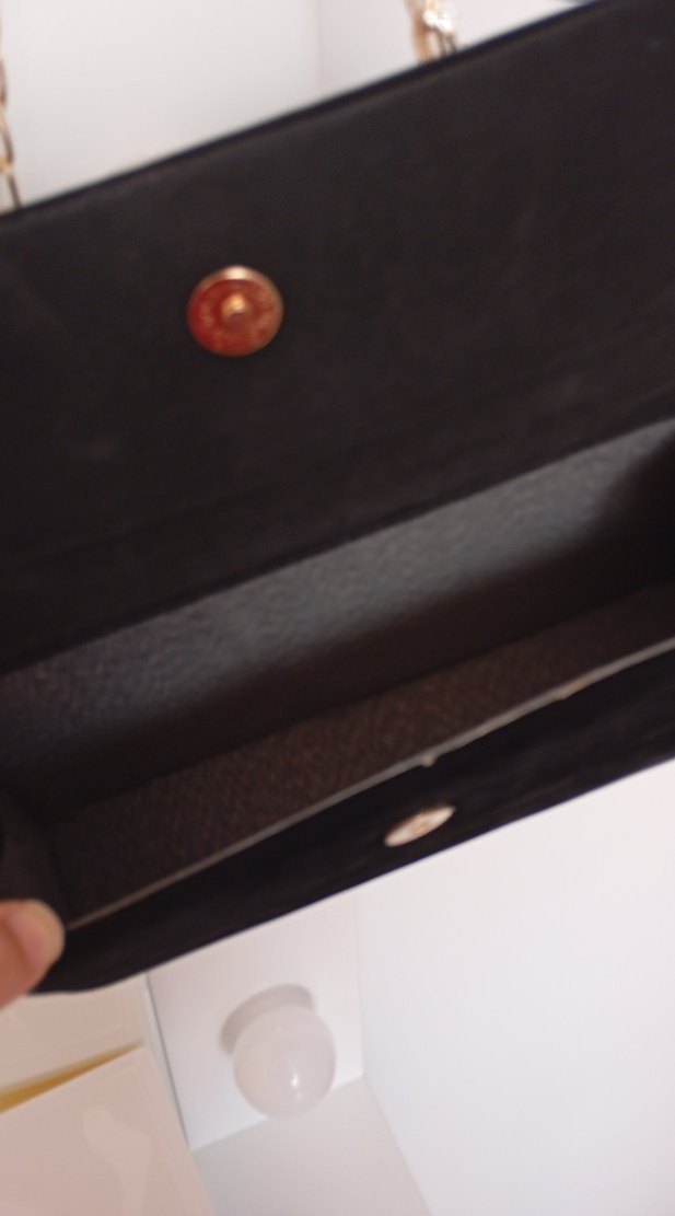 Zincir Detaylı Siyah Süet Kadın Çanta - Görsel 3