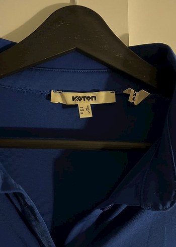 Kadın Mavi Düğmeli Uzun Kollu Gömlek - Görsel 2