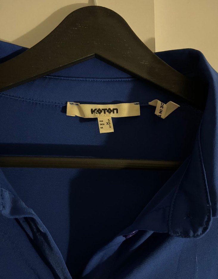 Kadın Mavi Düğmeli Uzun Kollu Gömlek - Görsel 2