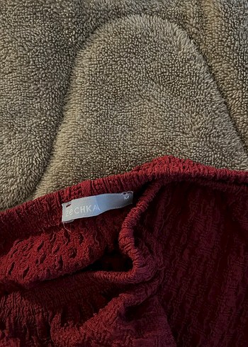 Bordo Triko Kadın Bol Kesim Pantolon - Görsel 2