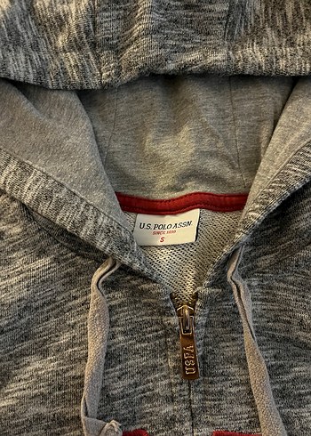 Gri Kapüşonlu Fermuarlı Sweatshirt - Görsel 2