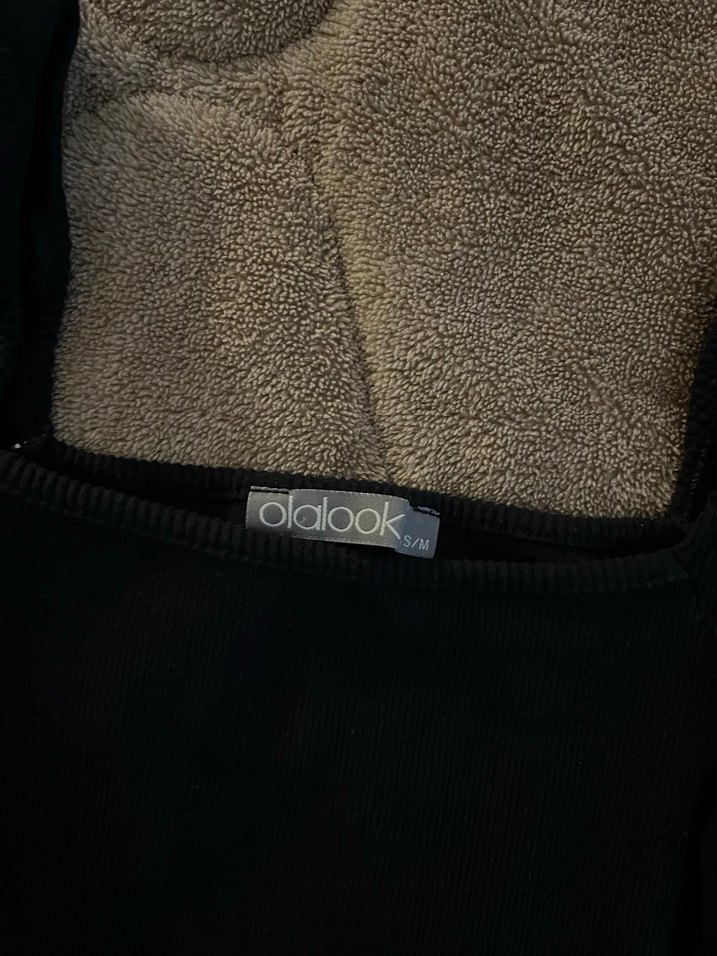 Kare yaka Siyah Uzun Kollu Triko Elbise - Görsel 2