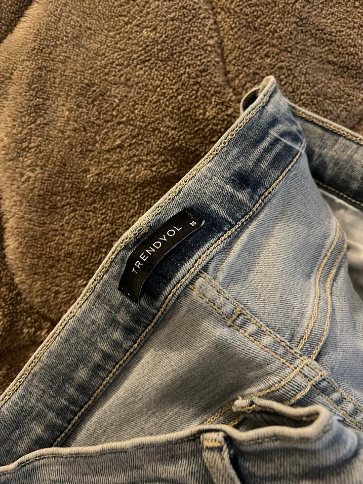 Kadın Denim Yırtık Skinny Jean - Görsel 3