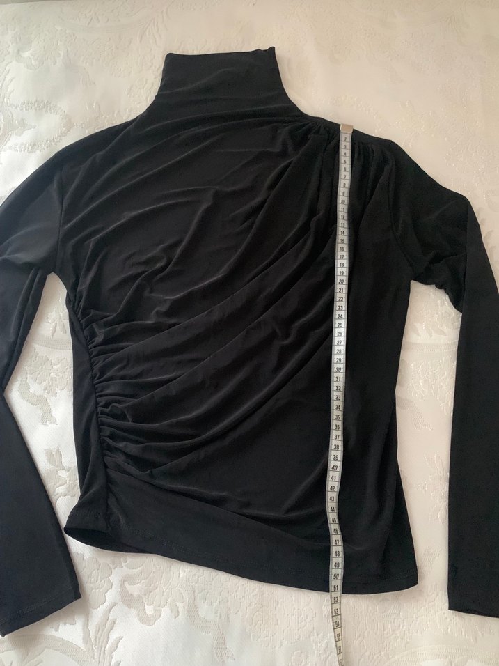 Siyah Drapeli  Bluz - Görsel 4
