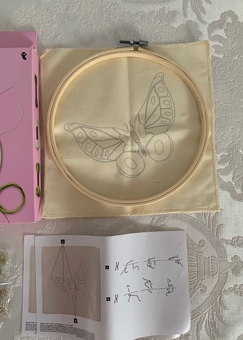 Nakış Seti - Pembe Kelebek Deseni - Görsel 7
