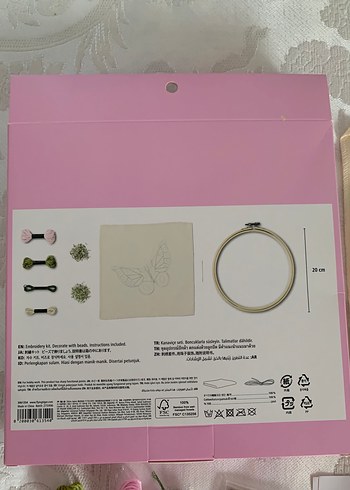 Nakış Seti - Pembe Kelebek Deseni - Görsel 9