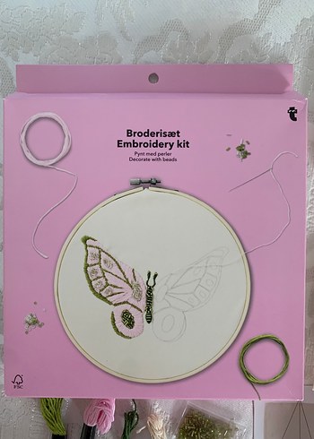 Nakış Seti - Pembe Kelebek Deseni - Görsel 2