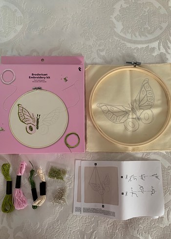 Nakış Seti - Pembe Kelebek Deseni - Görsel 13