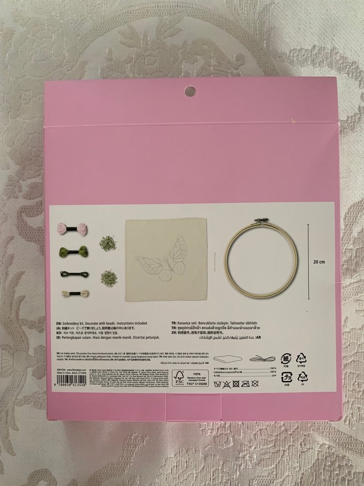 Nakış Seti - Pembe Kelebek Deseni - Görsel 5