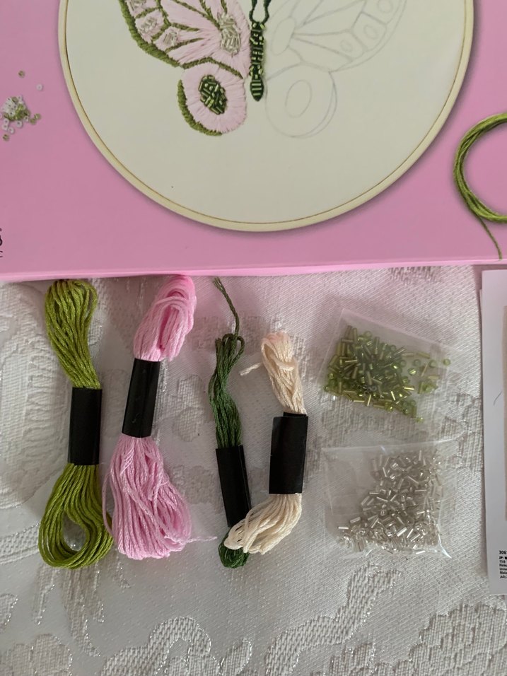 Nakış Seti - Pembe Kelebek Deseni - Görsel 3