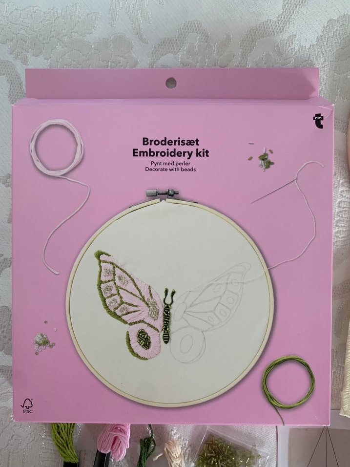 Nakış Seti - Pembe Kelebek Deseni - Görsel 2