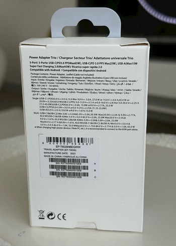3 Portlu Siyah Telefon Şarj Cihazı, 65W Max hızlı şarj - Görsel 4
