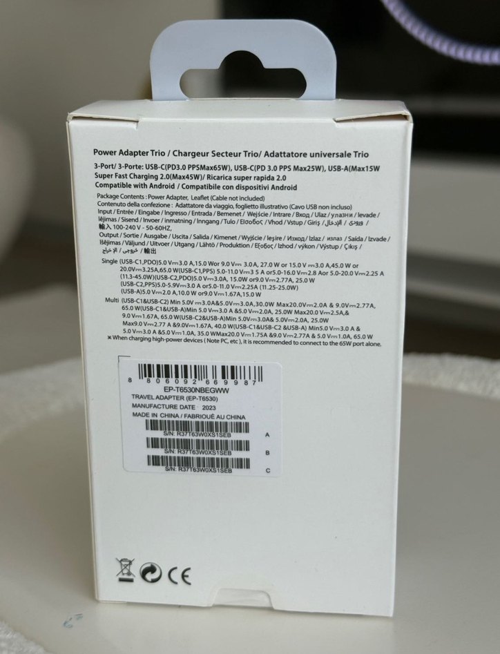 3 Portlu Siyah Telefon Şarj Cihazı, 65W Max hızlı şarj - Görsel 4