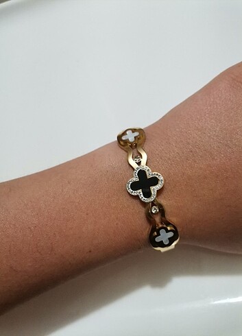 Beden altın Renk Van cleef modeli çelik bileklik