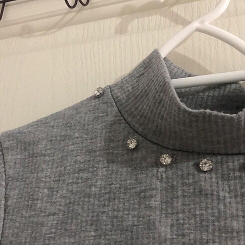 xs Beden Gri kısa kollu bluz