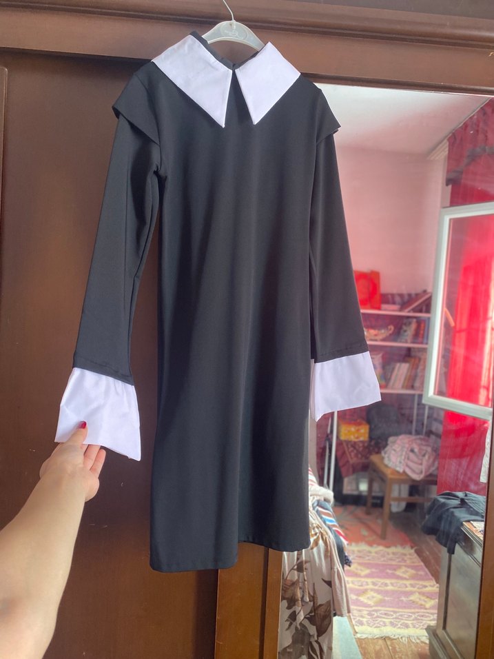 Siyah Mini  Elbise - Görsel 2