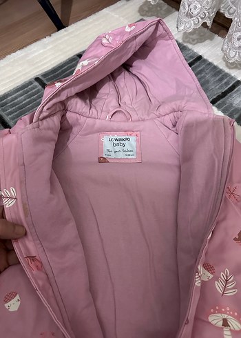 Pembe Desenli Bebek Kar Tulumu Kapüşonlu - Görsel 8