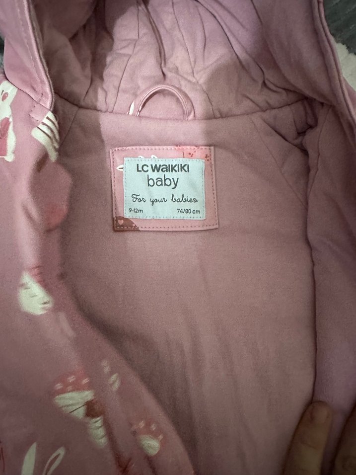 Pembe Desenli Bebek Kar Tulumu Kapüşonlu - Görsel 3