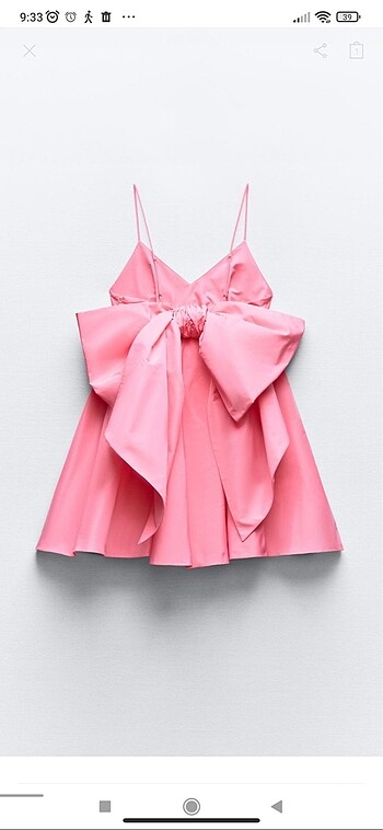 Zara Zara pembe fiyonk elbise