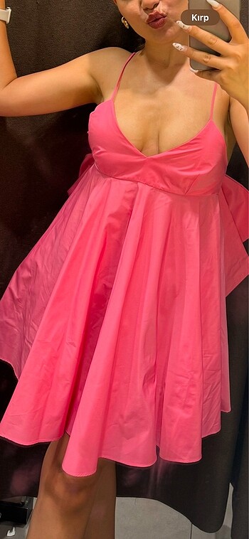 xs Beden Zara pembe fiyonk elbise