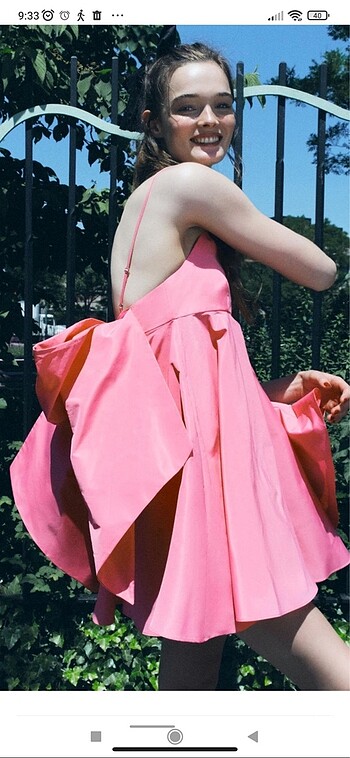 Zara pembe fiyonk elbise