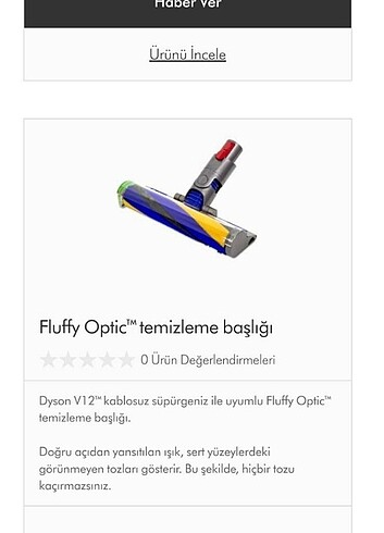 Dyson Dyson v12 fluffy optic zemin başlığı