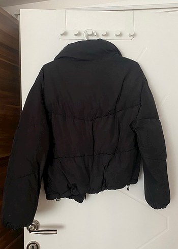 Düğmeli Siyah Kadın Kışlık Mont - Görsel 4