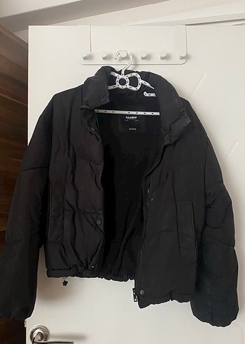 Düğmeli Siyah Kadın Kışlık Mont - Görsel 3