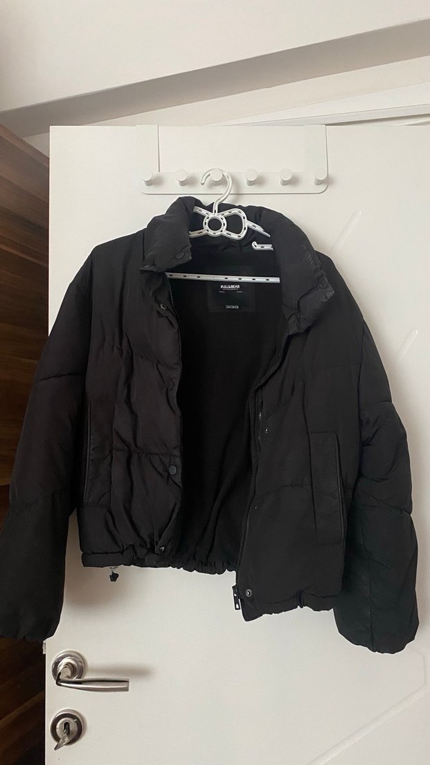 Düğmeli Siyah Kadın Kışlık Mont - Görsel 3