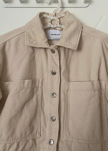 Bej Düğmeli Keten Midi Ceket - Görsel 3