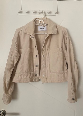 Bej Düğmeli Keten Midi Ceket - Görsel 2