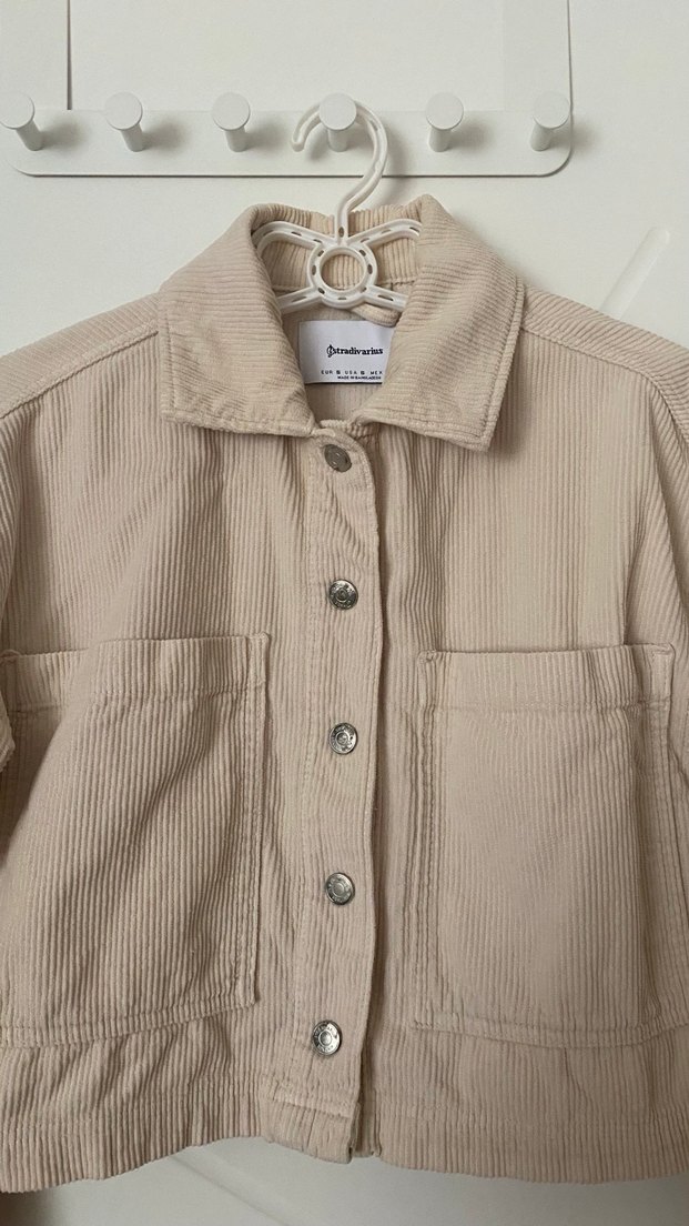 Bej Düğmeli Keten Midi Ceket - Görsel 3