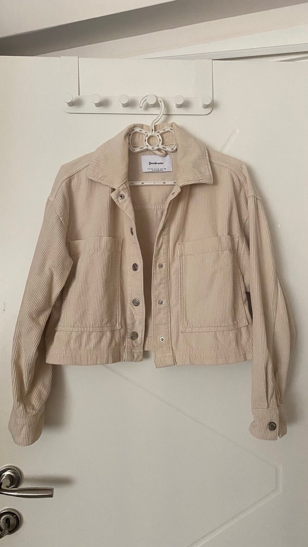 Bej Düğmeli Keten Midi Ceket - Görsel 2