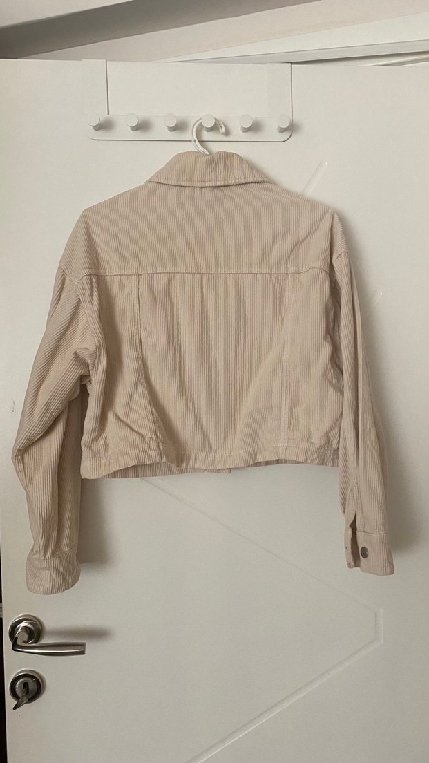 Bej Düğmeli Keten Midi Ceket - Görsel 4