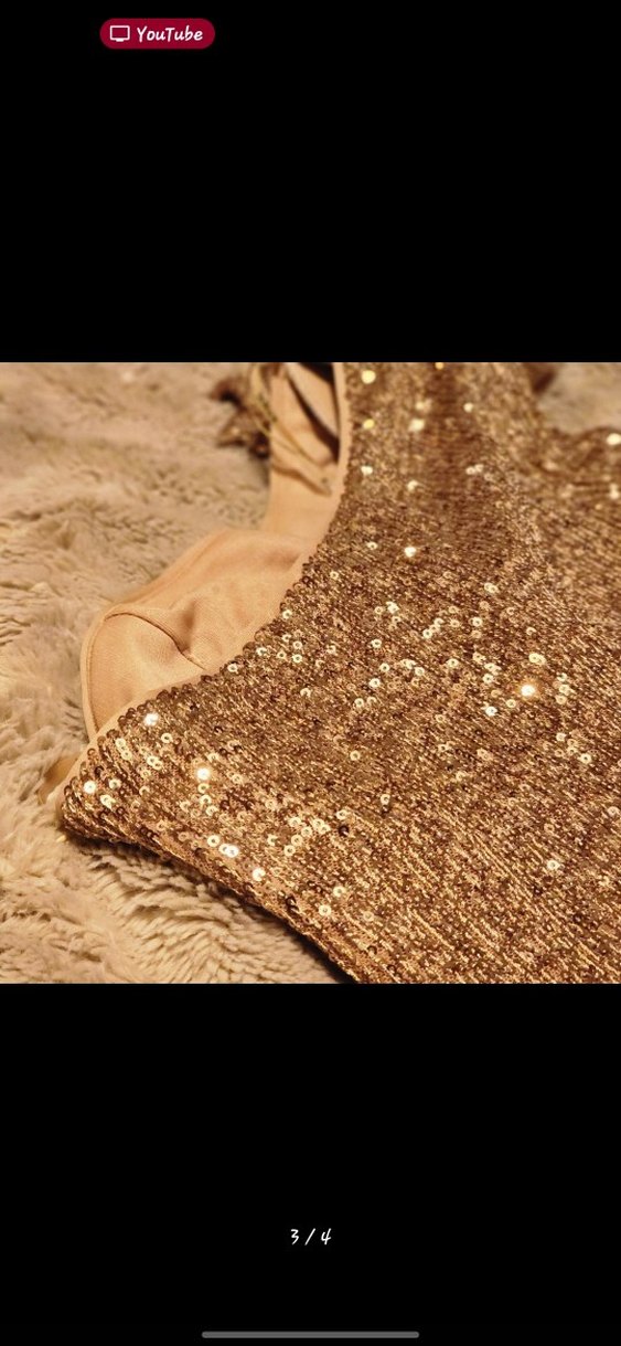 Uzun Kollu Parlak Altın Renk Drapeli Kadın abiye tulum - Görsel 2