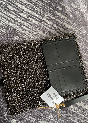 Beden Örgü Kadın Clutch Çanta Siyah
