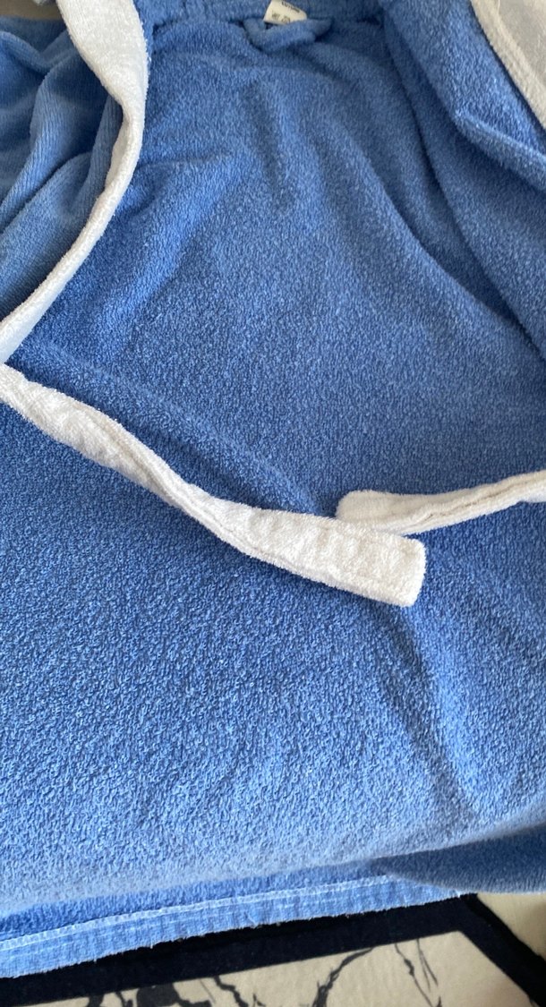 Kapüşonlu Erkek Çocuk Bornozu Mavi - Görsel 4