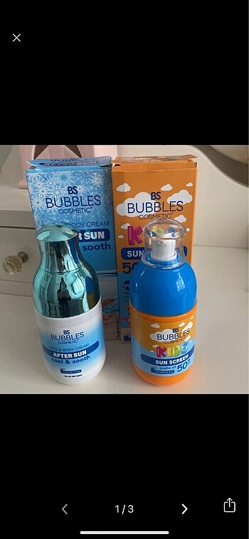 BS BUBBLES çocuk güneş kremi ve güneş sonrası