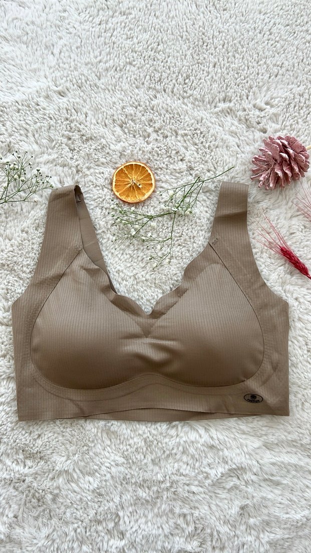 Kahve Lazer Kesim Yumuşak Sıfır Sütyen - Görsel 3