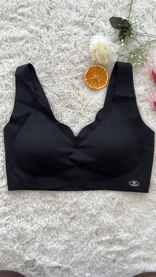 Siyah Lazer Kesim Yumuşak Sütyen - Görsel 4