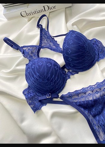 Mavi Destekli Push Up Sıfır Sütyen+tanga - Görsel 3