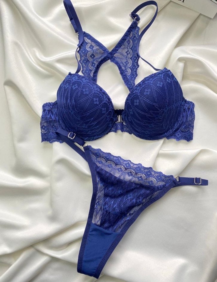 Mavi Destekli Push Up Sıfır Sütyen+tanga - Görsel 4
