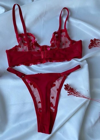 Kırmızı Sıfır Sütyen Tanga takım - Görsel 4