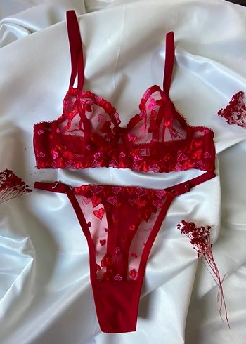 Kırmızı Sıfır Sütyen Tanga takım - Görsel 2