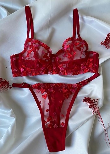 Kırmızı Sıfır Sütyen Tanga takım - Görsel 3