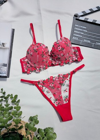 Renkli Nakışlı Kısa Bohem Sütyen Takımı - Görsel 2