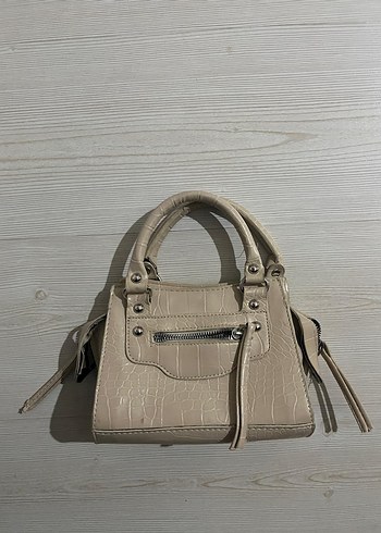 Bej Yılan Desenli Deri Kadın Çanta - Görsel 2