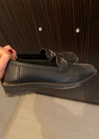 Kadın Siyah Tokalı Topuklu Loafer - Görsel 2